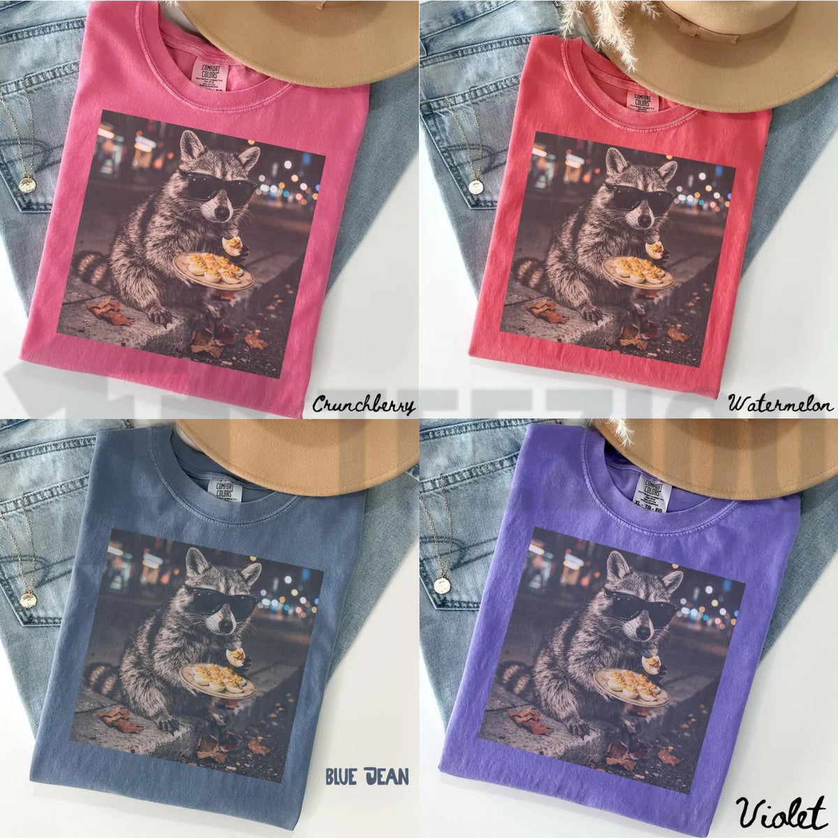 Deviled Eggs Raccoon Comfort Colors Shirt – Funny Thanksgiving Food Tee - Teezioo