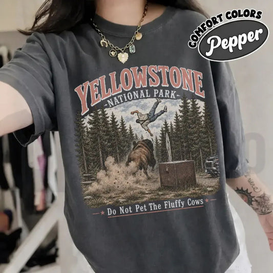 Do Not Pet The Fluffy Cows Shirt – Yellowstone Bison National Park Tee - Teezioo