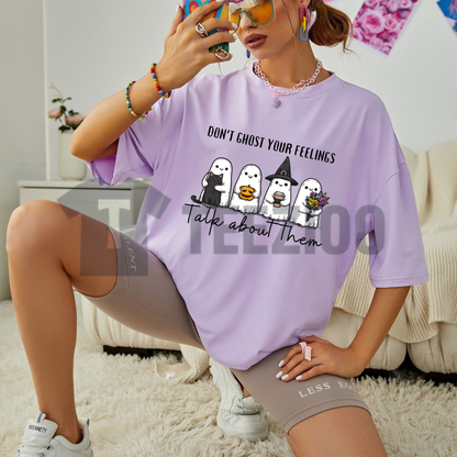 Don't Ghost Your Feelings Comfort Colors Shirt – Mental Health Halloween Tee - teezioo