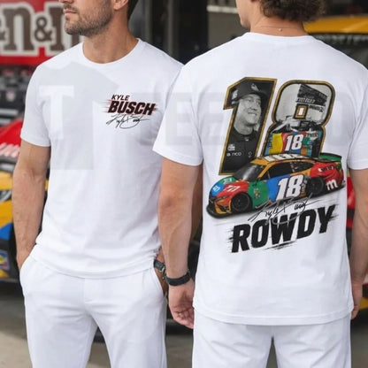 Double-Sided Kyle Busch 18 Racing T-Shirt - Teezioo