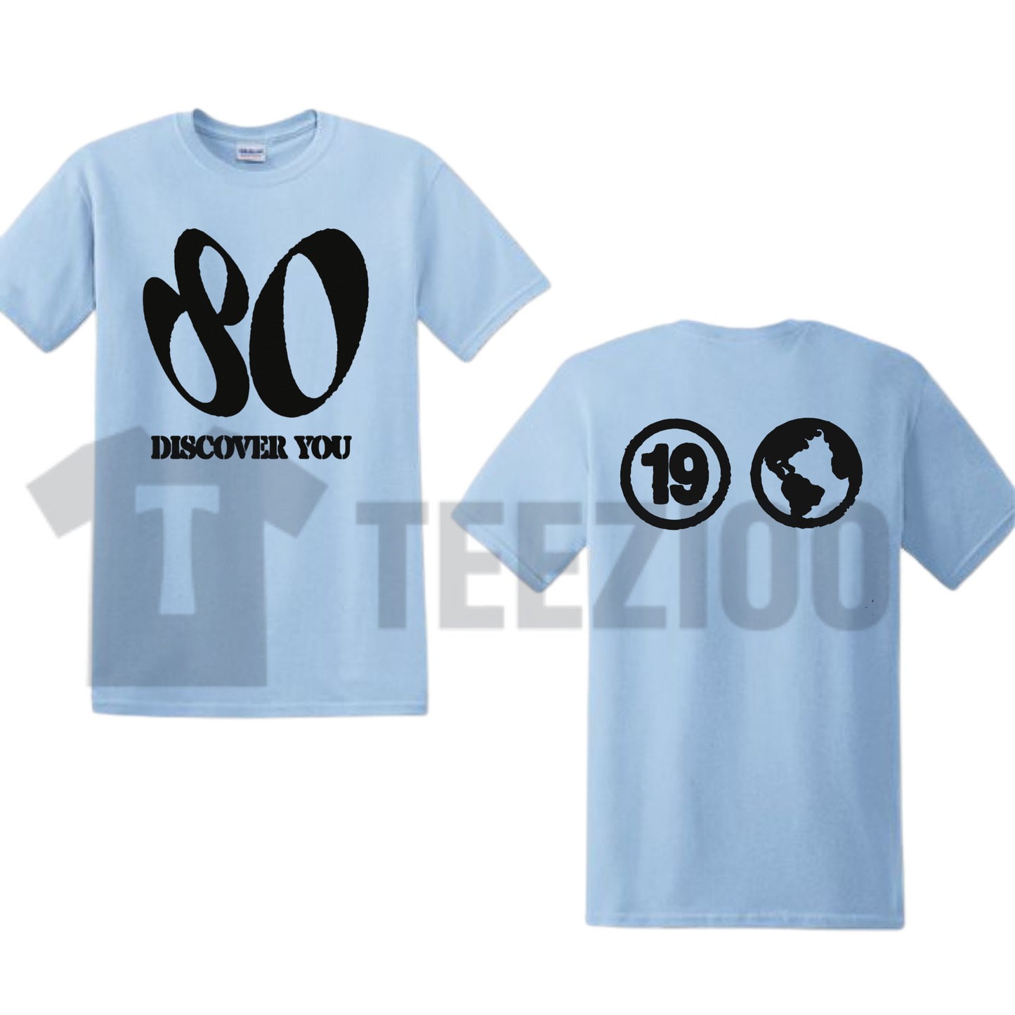 Front view of Men's Discover You T-Shirt styled in a modern urban streetwear outfit - teezioo