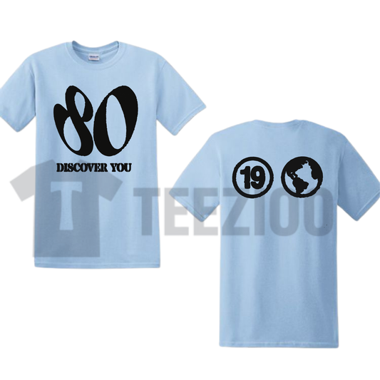 Front view of Men's Discover You T-Shirt styled in a modern urban streetwear outfit - teezioo