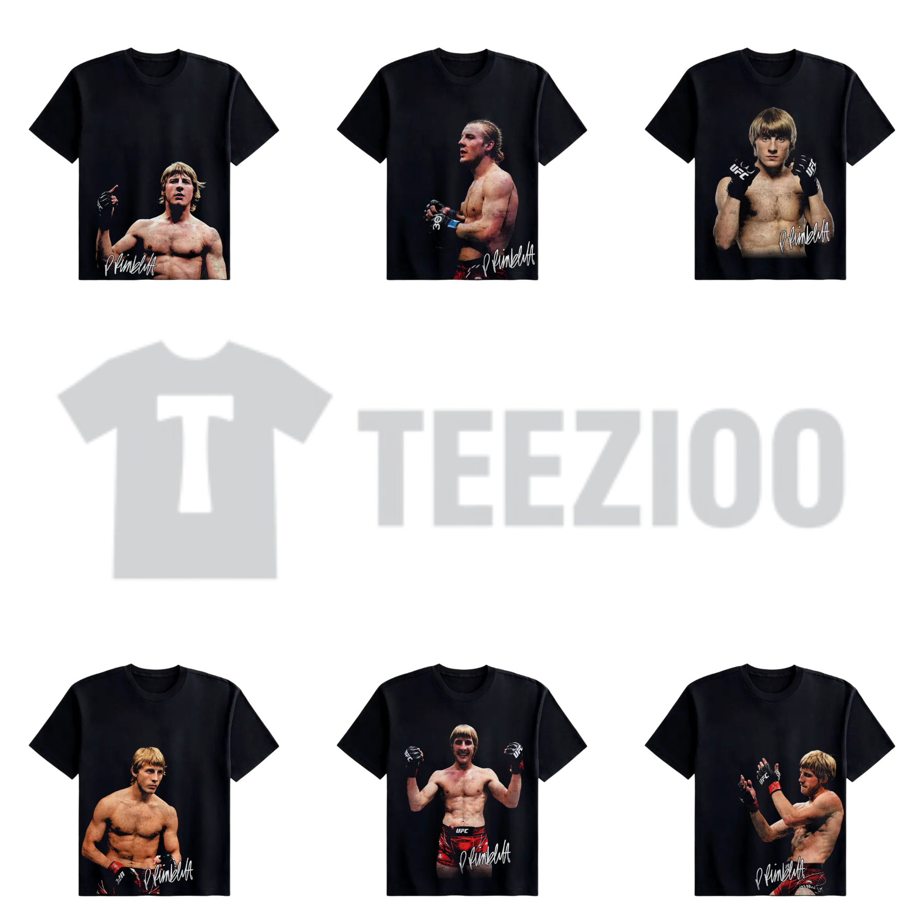 Front view of Paddy The Baddy Pimblett UFC Collection Graphic T-Shirt in a vintage sports merch style - teezioo