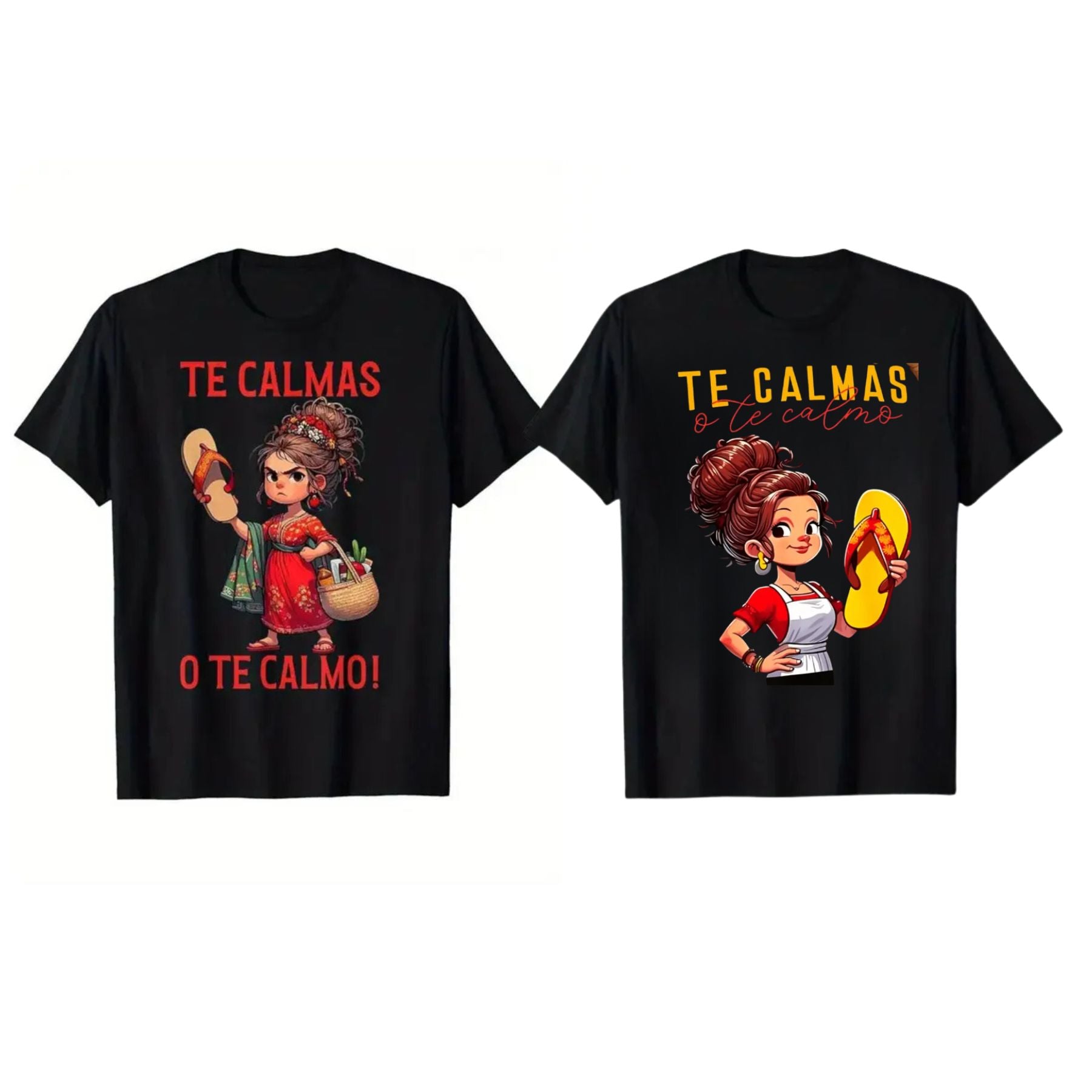 Funny "Calm Or I Will Calm You" Spanish Mom T-Shirt – Mexican Motherhood Graphic Tee, Premium 100% Cotton Latina Humor Top, Made in USA - Teezioo