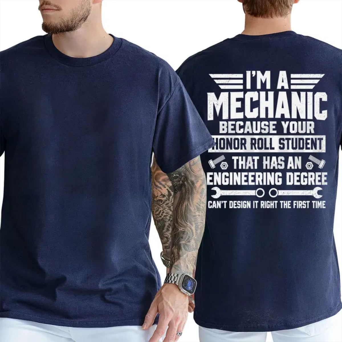 Funny Garage Humor Mechanic Top – I'm A Mechanic Because Engineers Can't Get It Right Graphic Apparel - Teezioo
