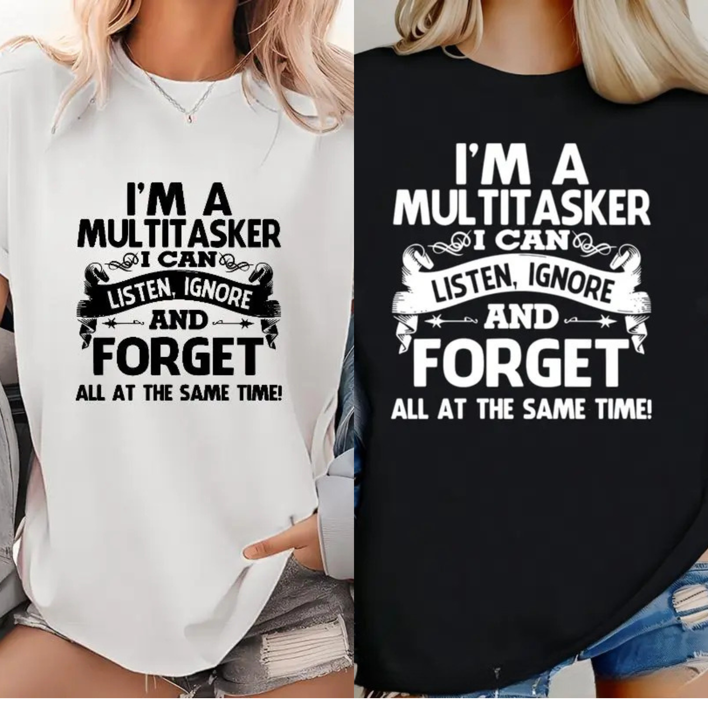 Funny "I'M A MULTITASKER" Quote Shirt – Sarcastic Office Humor Graphic Tee - Teezioo