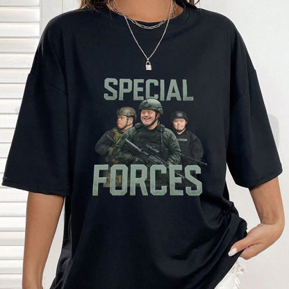 Funny Special Forces Meme Edgy Internet Humor Retro Graphic T-Shirt - Teezioo