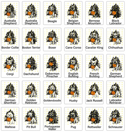 Dog Breeds Halloween T-Shirt - Funny Pumpkin Bucket Graphic Tee