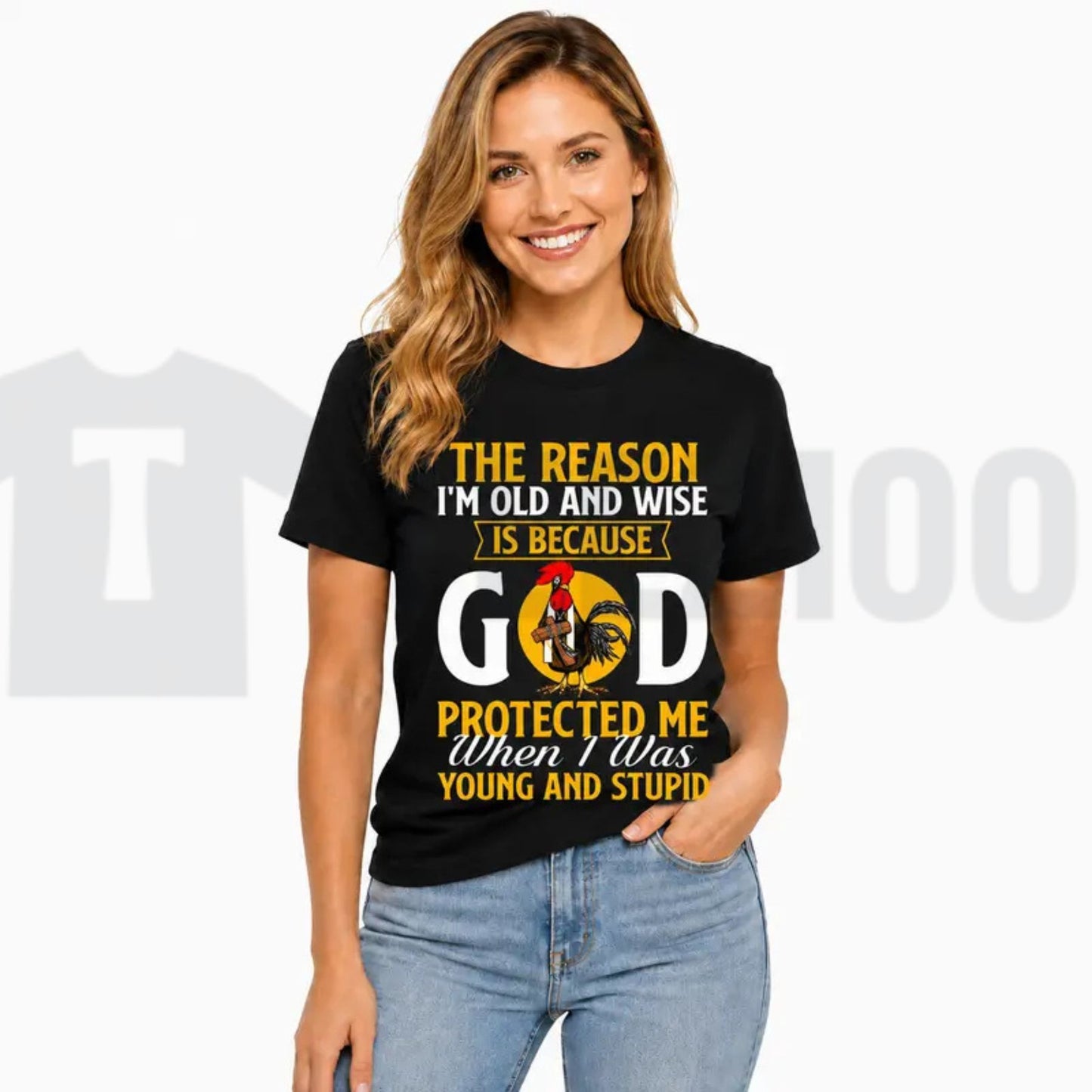 God Protected Me Faith Shirt – Funny Vintage Old and Wise Christian T-Shirt for Men & Women - Hiyatee