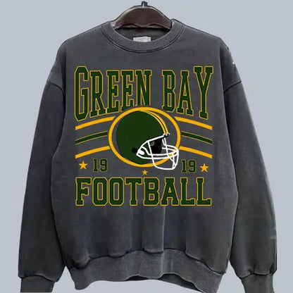 Retro Football Fan Crewneck – Oversized 90s Sports Graphic Pullover