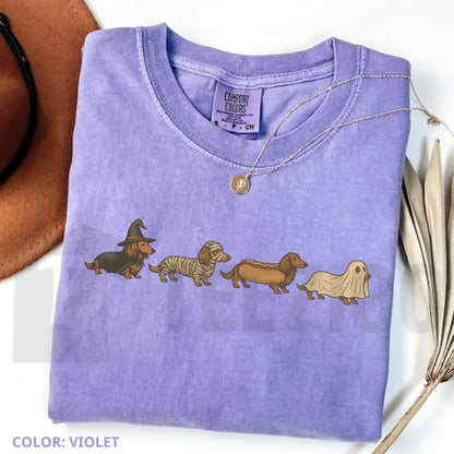 Halloween Wiener Dog Dachshund Costume Comfort Colors Shirt – Cute Spooky Tee - Teezioo