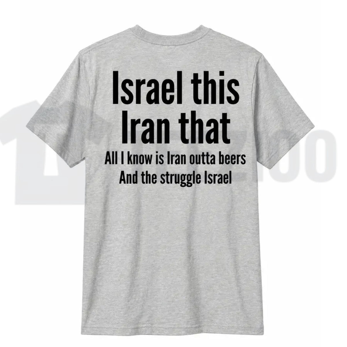 Humorous Beer Pun Graphic Top – Funny Back Print Iran Outta Beers Apparel - Teezioo