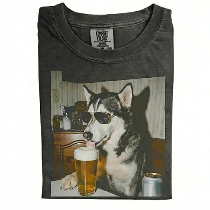 Custom Dog Breeds Drinking Beer T-Shirt