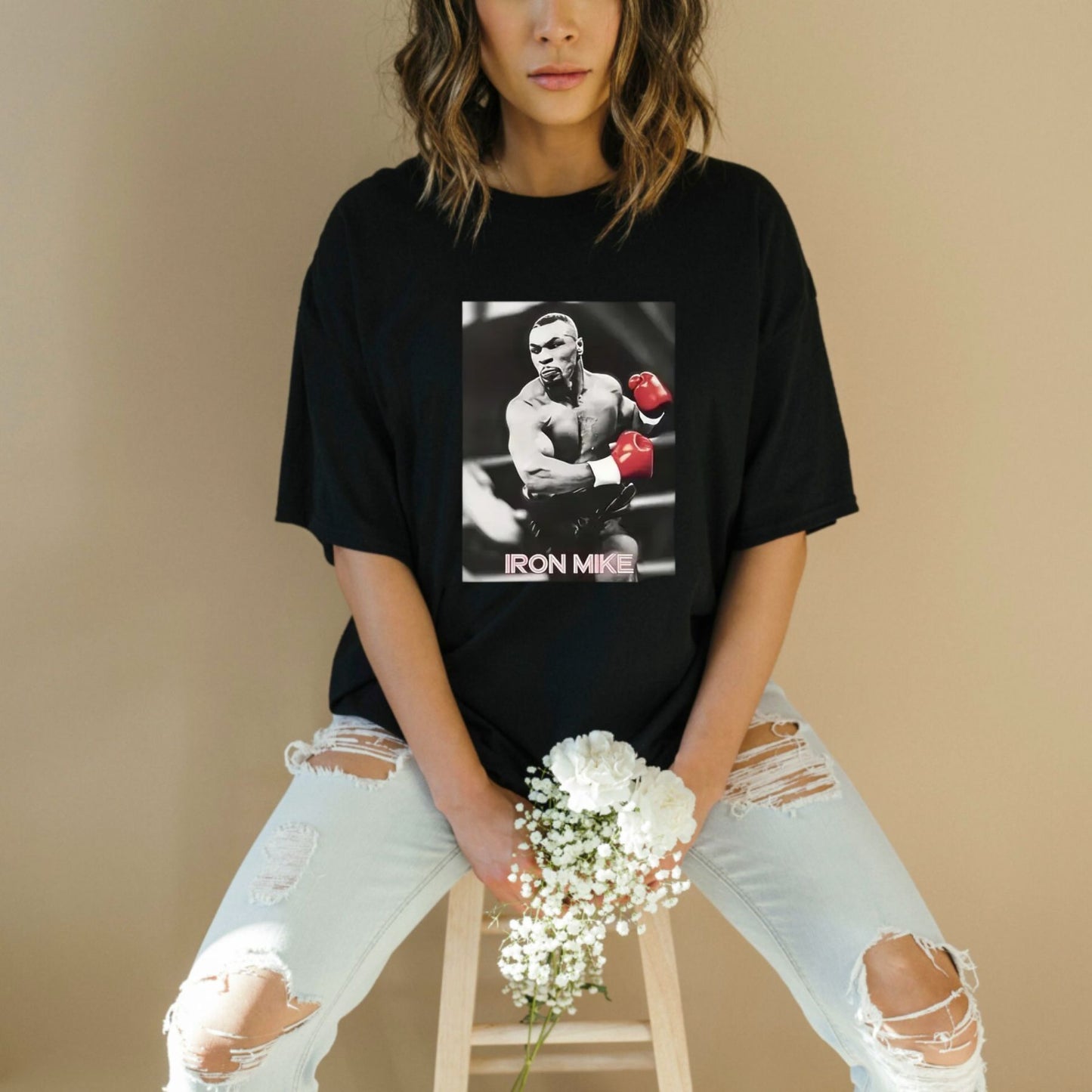 "Iron Mike" Vintage Autographed Boxing T-Shirt – Retro Heavyweight Mike Tyson Graphic Top, Combat Sports Streetwear Tee - Teezioo