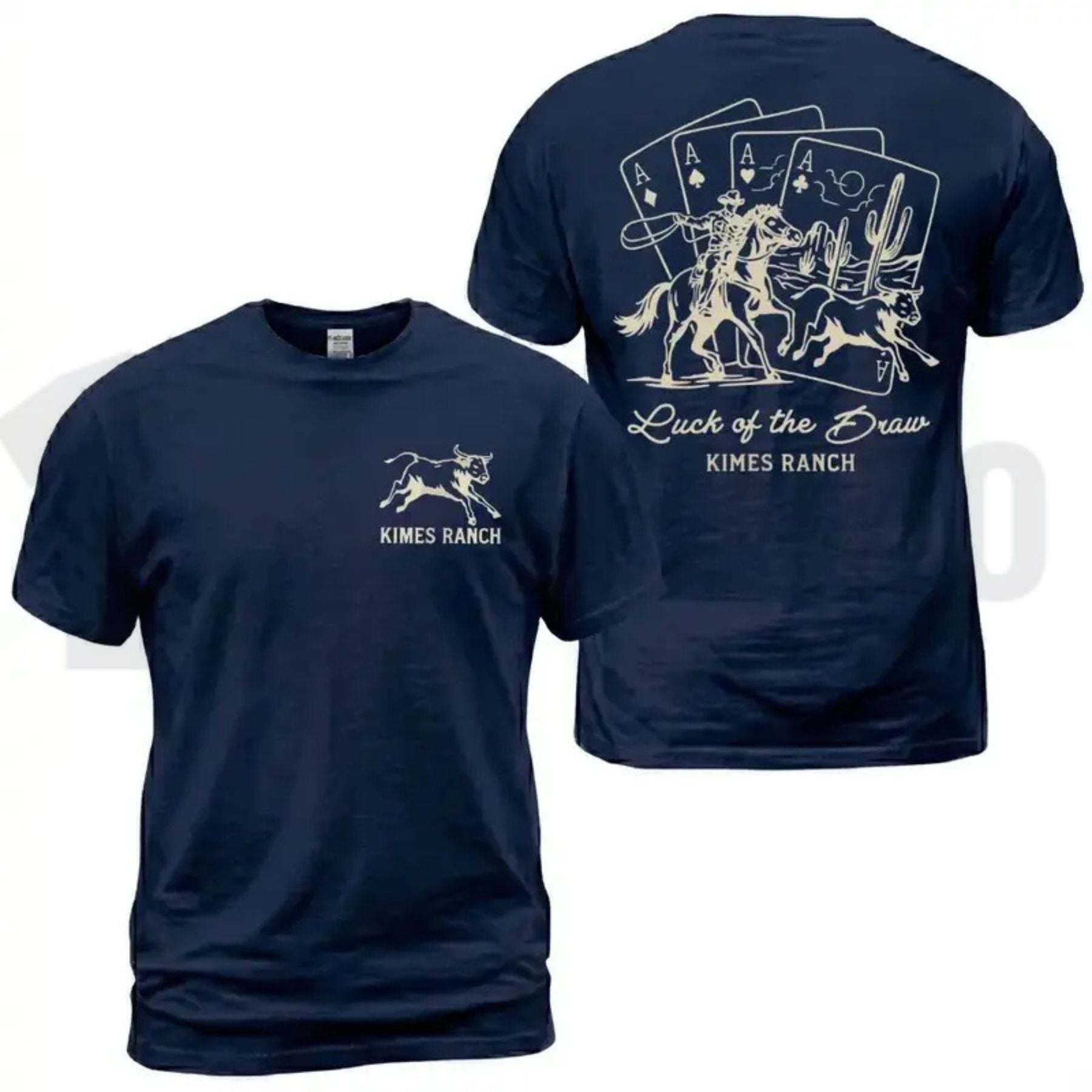 Kimes Ranch Luck Of The Draw T-Shirt – Western Rodeo Graphic Tee, Vintage Cowboy Shirt for Men & Women - Teezioo