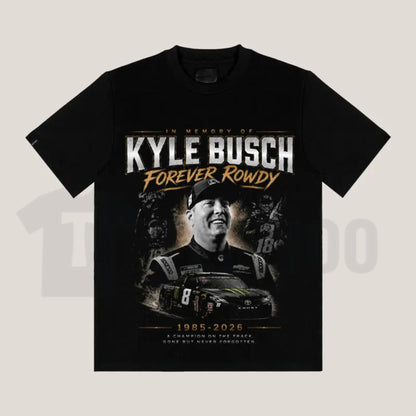Kyle Busch Forever Rowdy T-Shirt – Vintage NASCAR Racing Fan Graphic Tee, Motorsport Streetwear Shirt - Teezioo