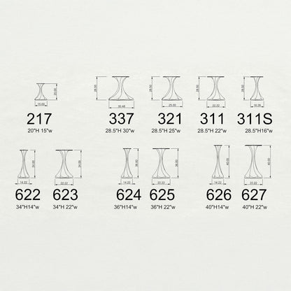 Counter Table Base 624 | 625 Lithe 36" H for Kitchen Islands & Bar Tables