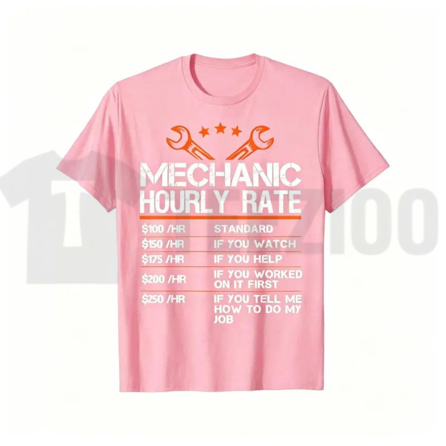 Mechanic Hourly Rate Funny Auto Repair Labor Rates Summer Graphic T-Shirt - Teezioo