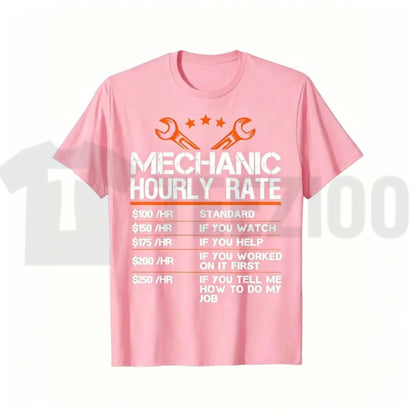 Mechanic Hourly Rate Funny Auto Repair Labor Rates Summer Graphic T-Shirt - Teezioo