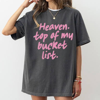 Minimalist "Heaven" Bucket List Comfort Colors® Tee – Aesthetic Christian Graphic Shirt - Teezioo