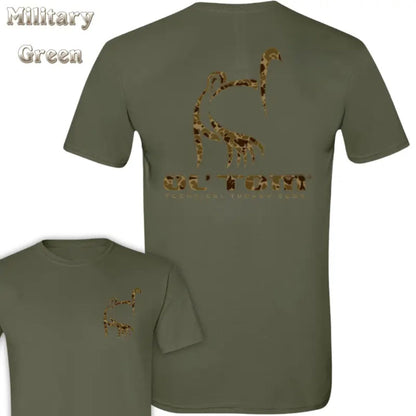 Minimalist Turkey Hunting T-Shirt – Camo Chest Logo Graphic Tee, Unisex Cotton Hunter Lifestyle Shirt - Teezioo