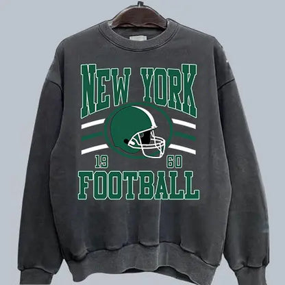 Retro Football Fan Crewneck – Oversized 90s Sports Graphic Pullover