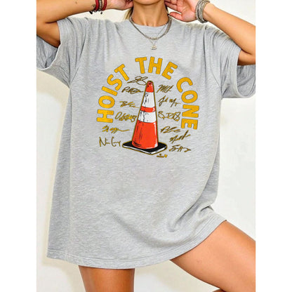 Pittsburgh Baseball "Hoist The Cone" Signatures T-Shirt – Fan-Favorite Black and Gold Graphic Tee, Premium 100% Cotton Steel City Top, Made in USA - Teezioo
