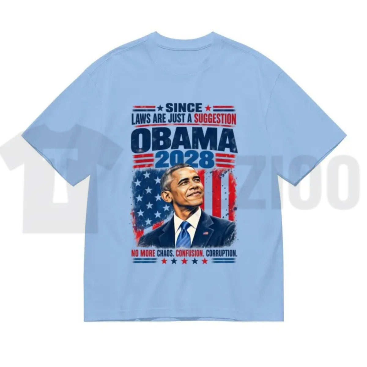 Retro Campaign Typography Top – Obama 2028 Bold Election Graphic Apparel - Teezioo