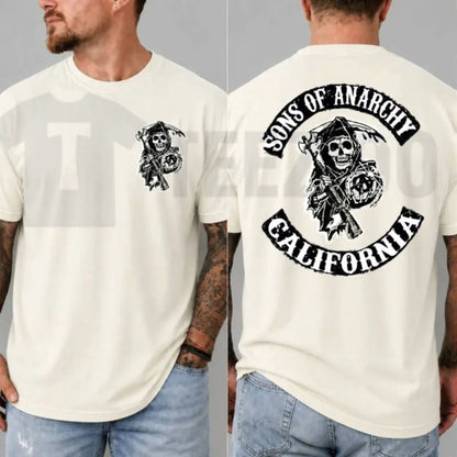 SOA Vintage Biker Retro Jax Teller Motorcycle Club Fan Graphic T-Shirt - Teezioo