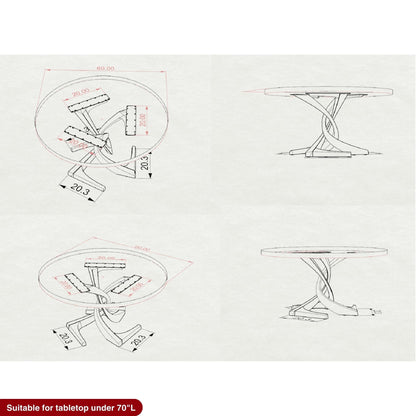 Table Base 315 Mamba 28" H Large Metal Pedestals