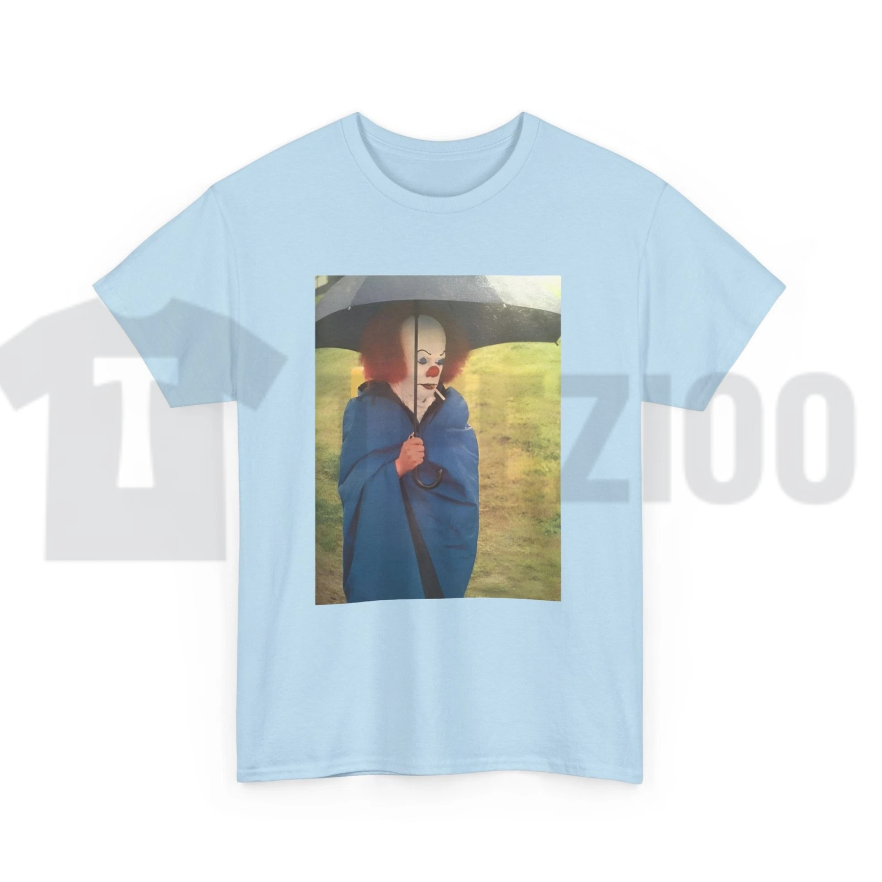 Tim Curry On IT Set Smoking Cigarette T-Shirt – Vintage Horror Movie Graphic Tee, Behind-The-Scenes Pennywise Shirt - Teezioo