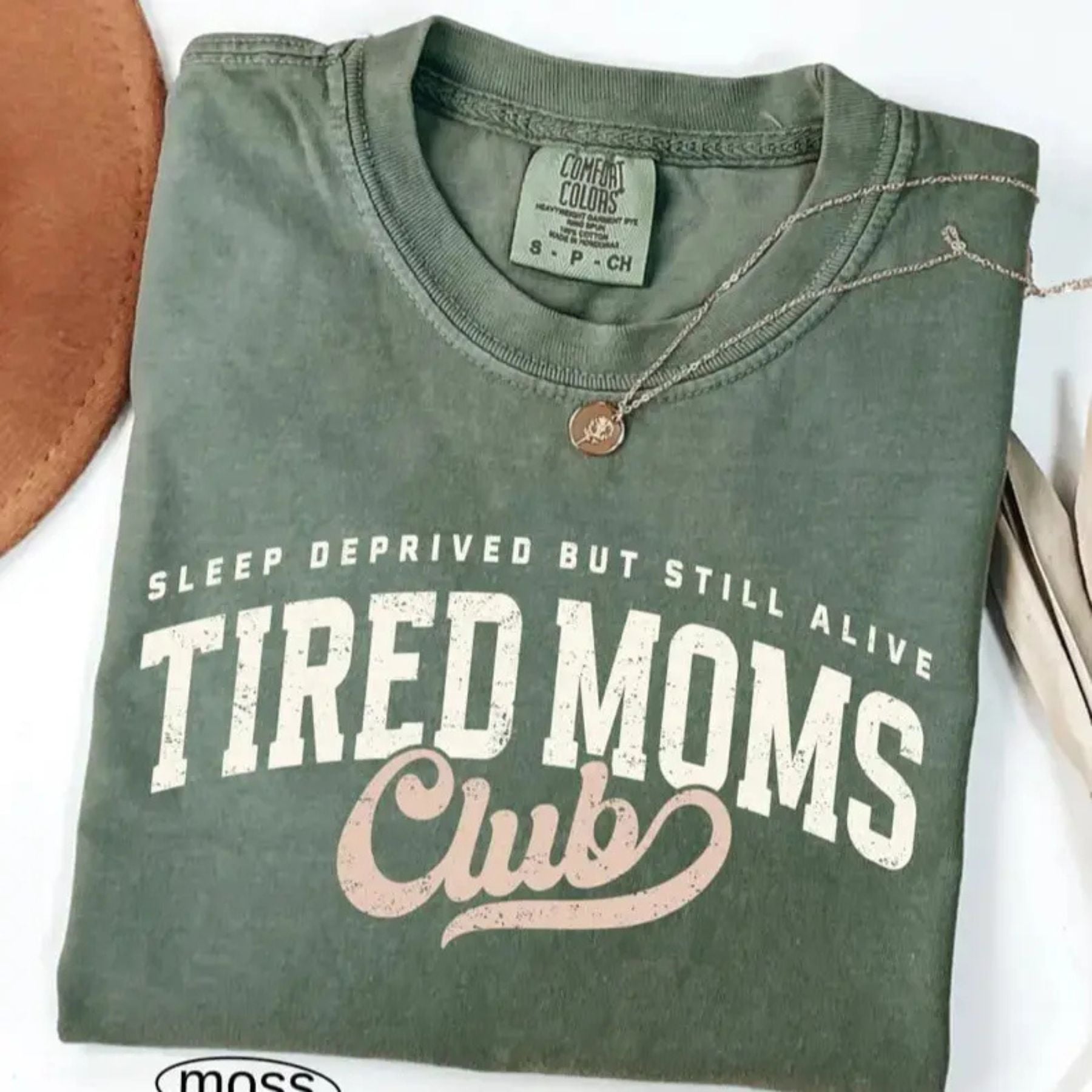 Tired Moms Club T-Shirt – Funny Mom Life Graphic Tee, Trendy Motherhood Shirt, First Time Mom Gift - Teezioo
