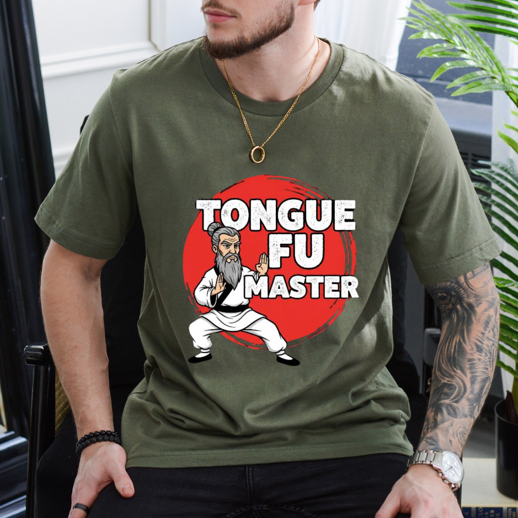 Tongue Fu Master Funny Office T-Shirt - Teezioo