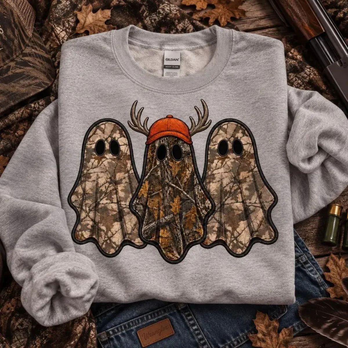 Vintage Ghost Hunter Sweatshirt – Retro Halloween Crewneck - Teezioo