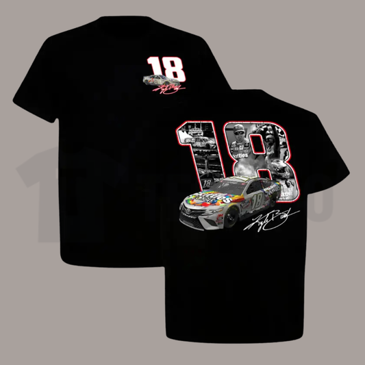 Vintage NASCAR Racing Fan T-Shirt – Retro Kyle Busch 18 Forever Rowdy Tee, Classic High-Speed Urban Streetwear Shirt - Teezioo