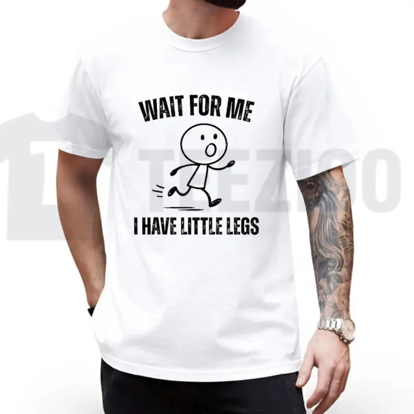 Wait For Me I Have Little Legs Long Sleeve Shirt – Funn Walking Crewneck, Cute Short Girl Graphic Tee for Men & Women - Teezioo
