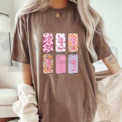 Womens Diet Soda Graphic Top Retro Summer Casual T-Shirt - Teezioo