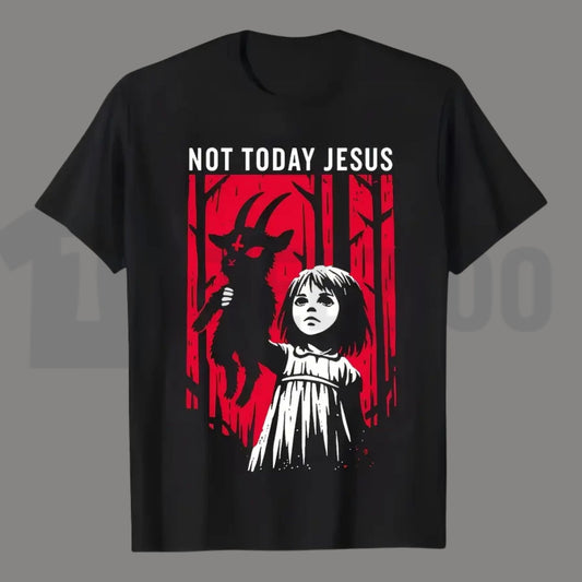 Womens Gothic Baphomet Goat Graphic Tee – Not Today Jesus Alternative Apparel - Teezioo