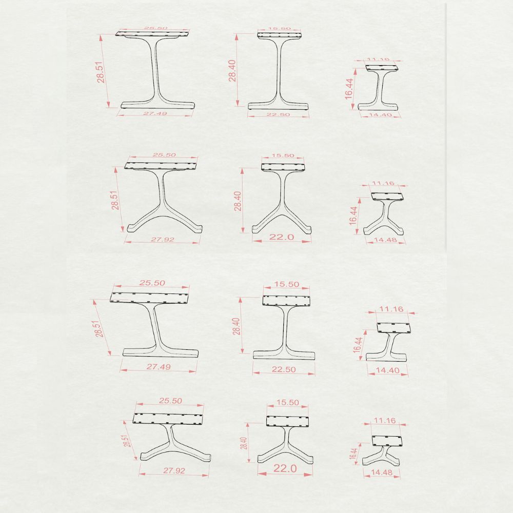 Bench Legs 101 Wishbone 16.3" H Mid-Century Modern Style
