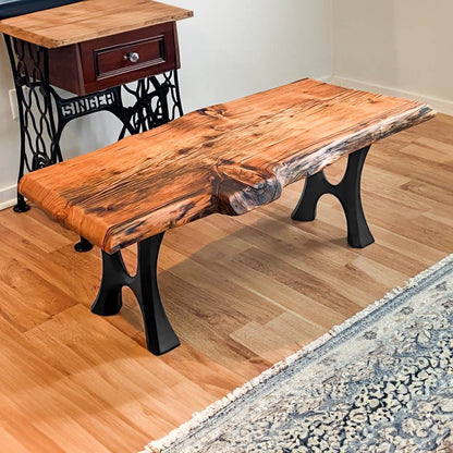 Bench Legs 103 Haru 16.3" H for Dining Live Edge Tabletop