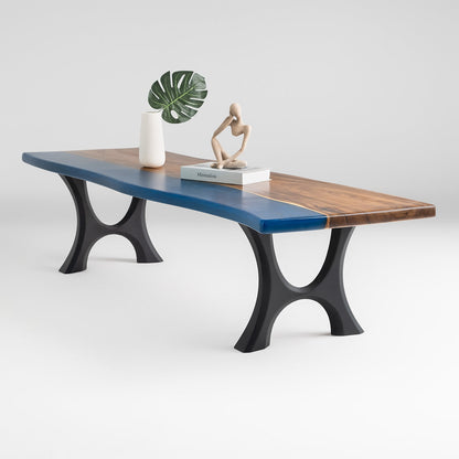 Bench Legs 103B Haru 16" H for Dining Live Edge Tabletop