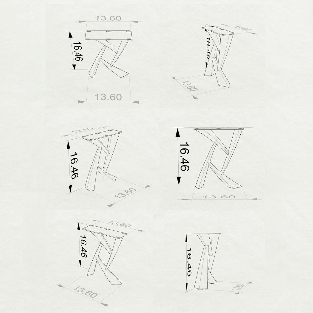 Bench Legs 107 Draco 16.5" H Modern Metal DIY Furniture