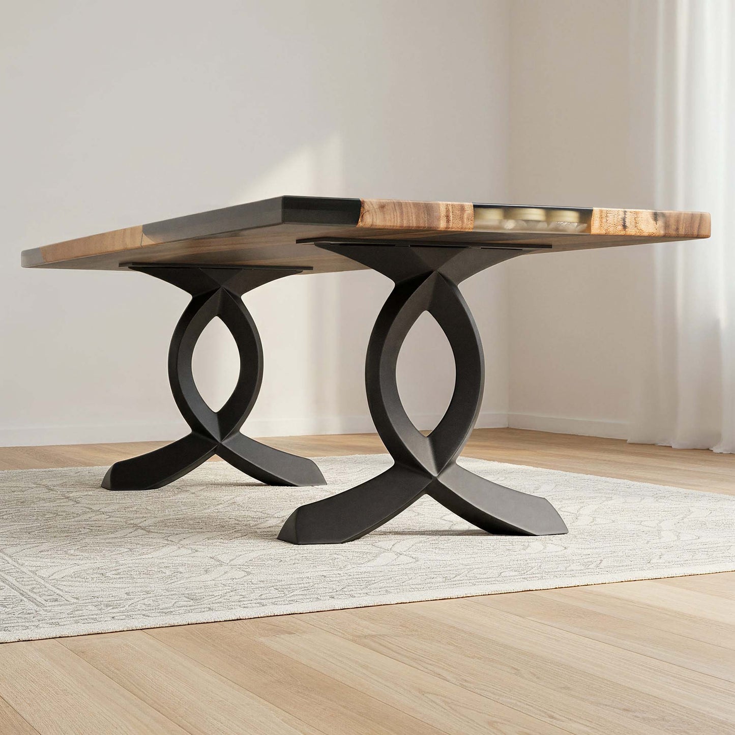 Bench Legs 108B Curva 16.2" H Modern Steel Furniture Legs