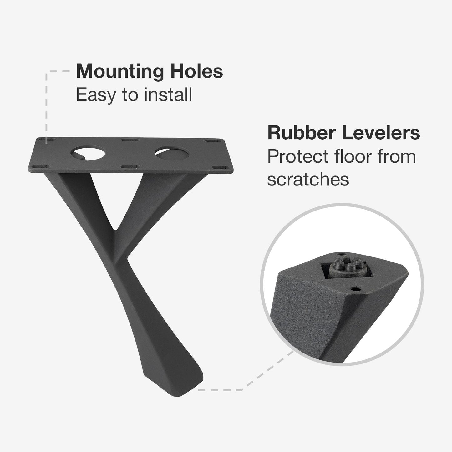 Bench Legs 115 Yami 16" H Mid-Century Modern Style