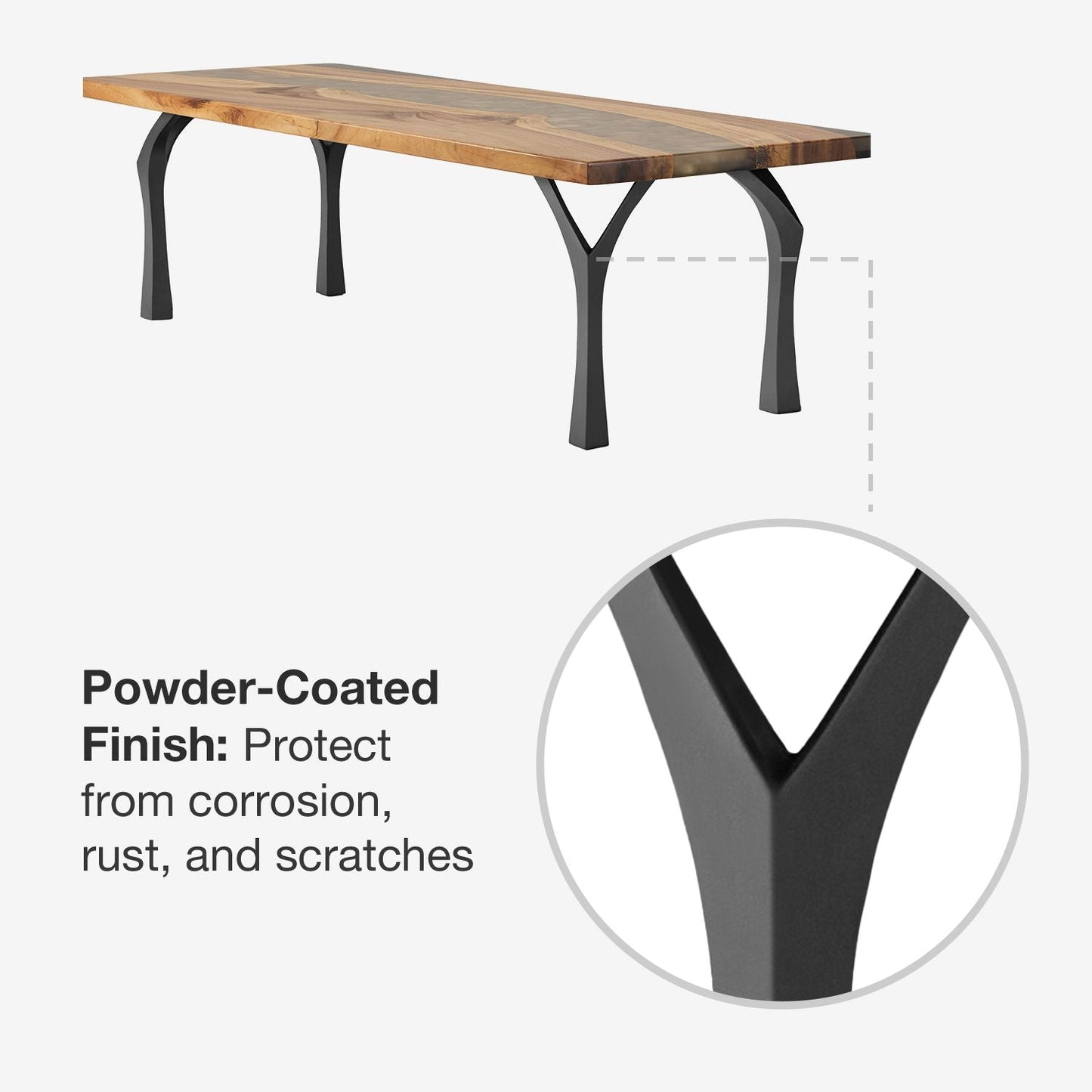 Bench Legs 118 Faras 16" H Modern Steel Furniture