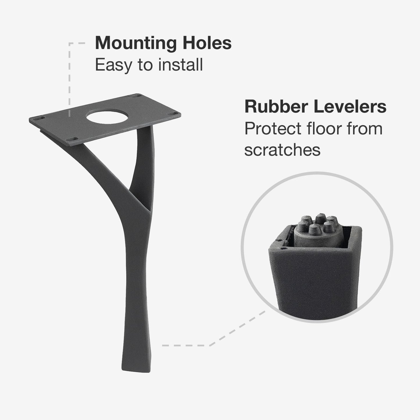 Bench Legs 118 Faras 16" H Modern Steel Furniture