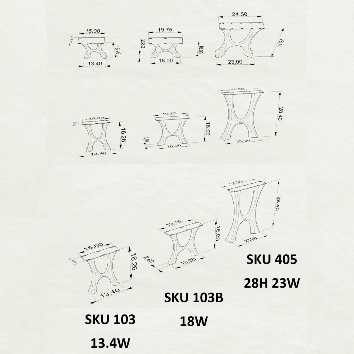 Table Legs 405 Haru 28.2" H Metal Dining Furniture Legs