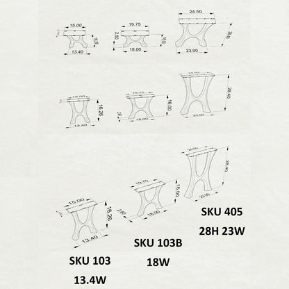 Table Legs 405 Haru 28.2" H Metal Dining Furniture Legs