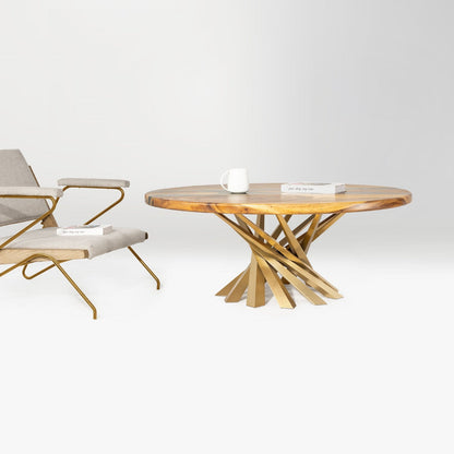 Coffee Table Base 226 Gold & Silver 16.5" H Handcrafted DIY Project