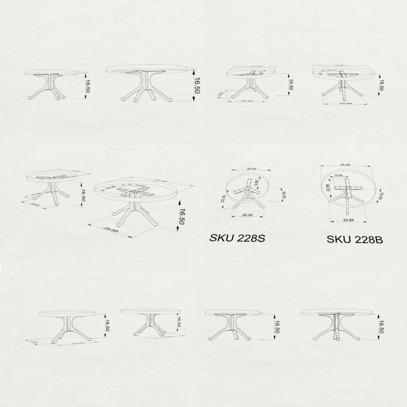 Coffee Table Base 228 Wishbone 16.5" H Handmade DIY Project